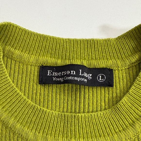 Emerson Lang Vibrant Lime Sleeveless Knit Top - Picture 3 of 6